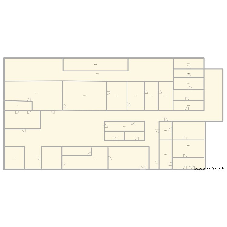 unité. Plan de 22 pièces et 1437 m2