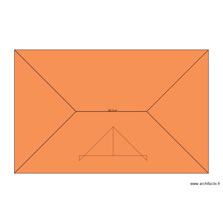 384. Plan de 1 pièce et 88 m2