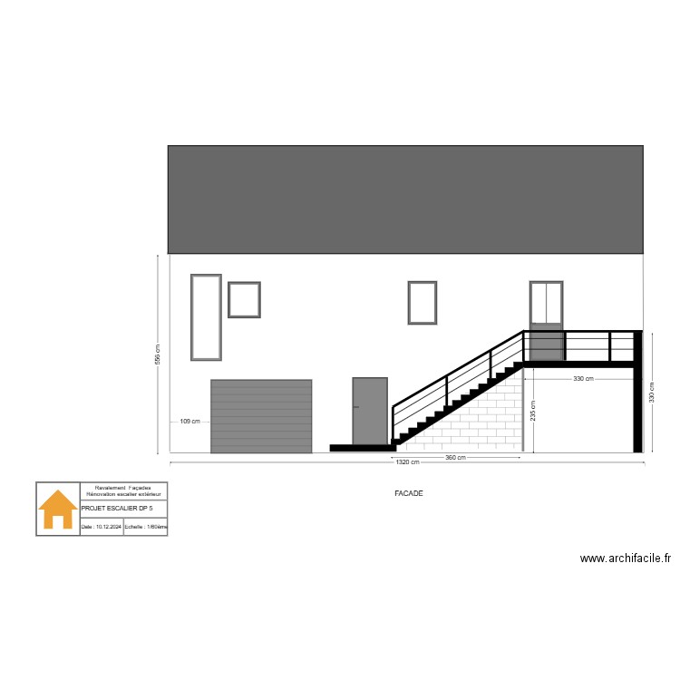 alexis facade sans cote. Plan de 0 pièce et 0 m2