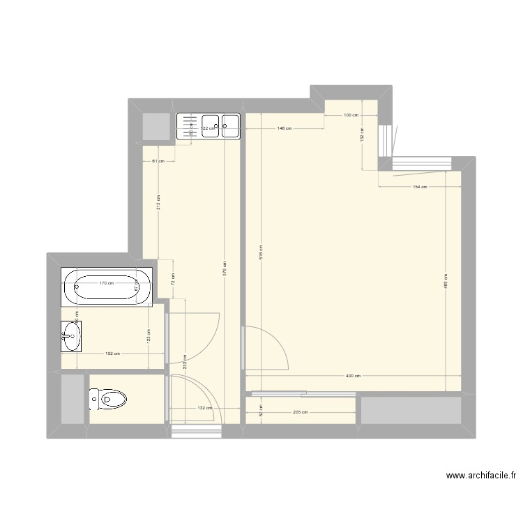 Plan GASU 23 Modifié SdB. Plan de 8 pièces et 36 m2