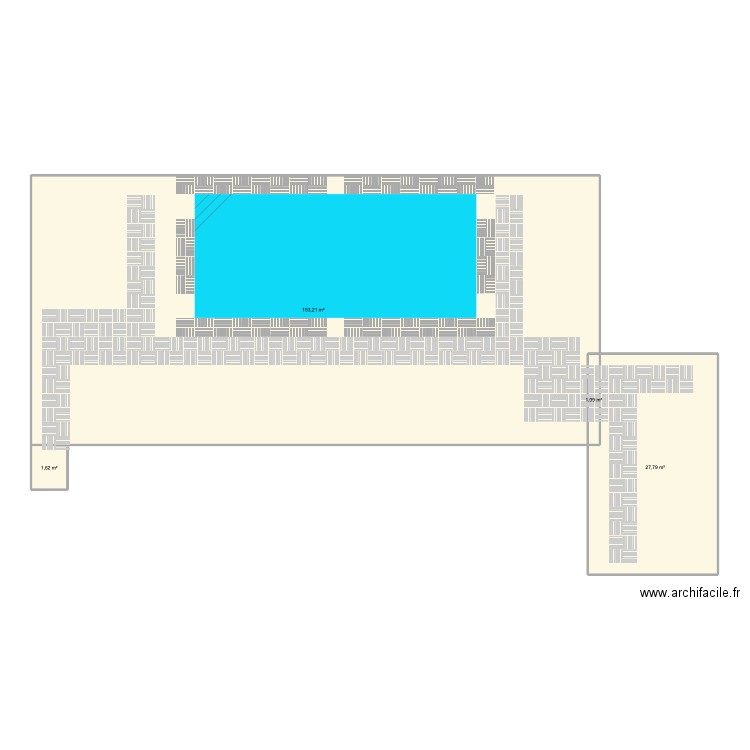 Plan terrasse. Plan de 4 pièces et 184 m2