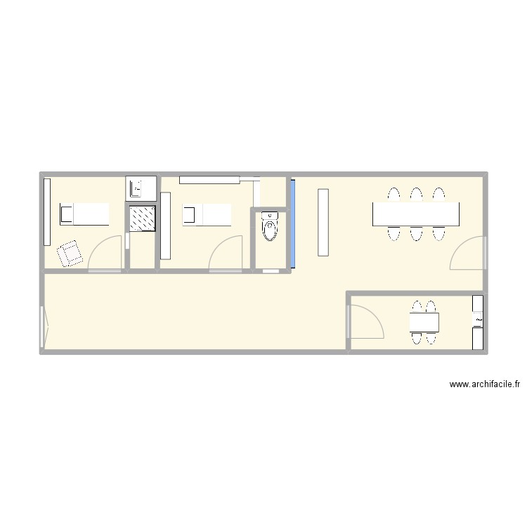 dossier bac . Plan de 5 pièces et 42 m2