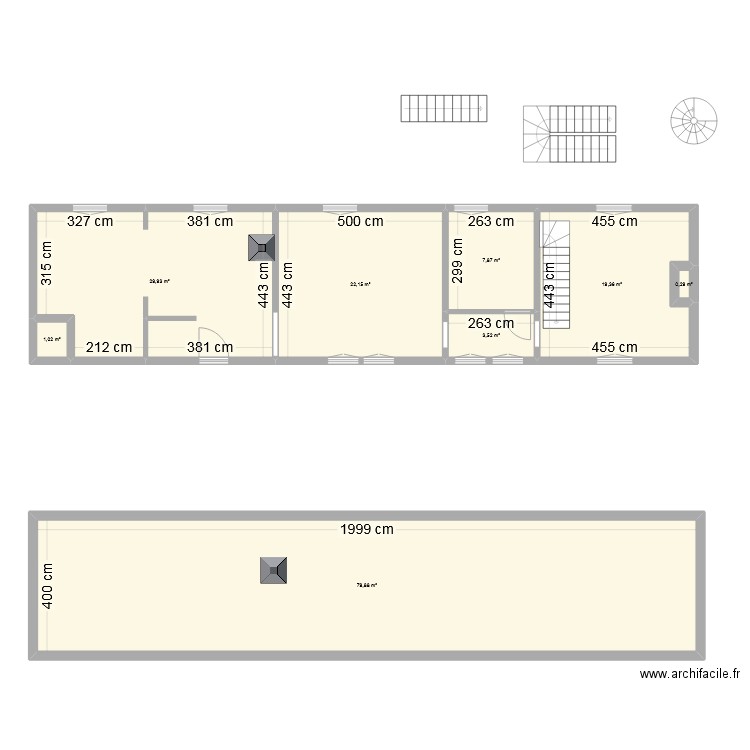 essuiles maison principale. Plan de 8 pièces et 164 m2