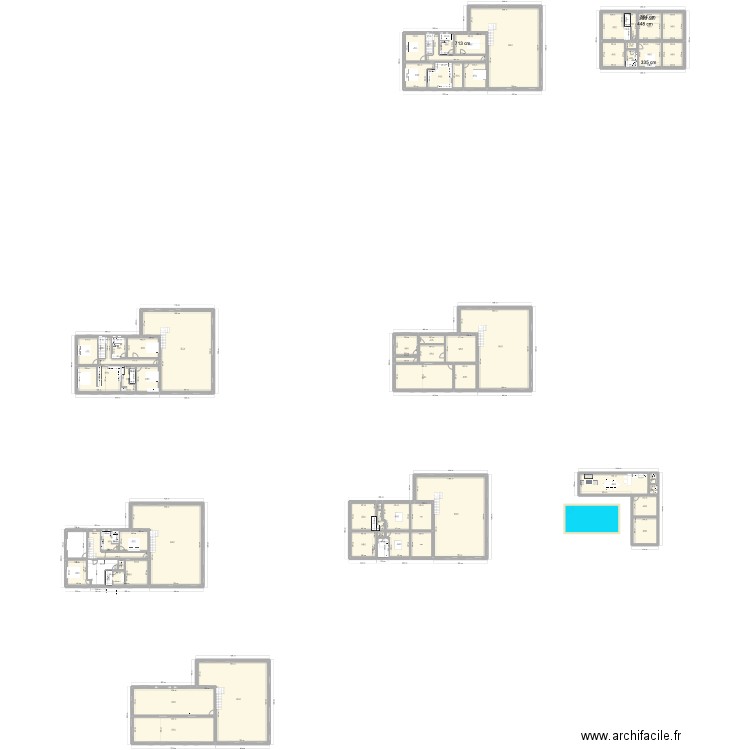 perso soual. Plan de 59 pièces et 1345 m2