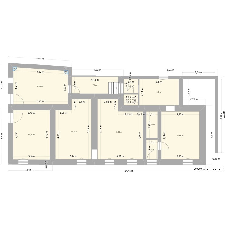 MSA2. Plan de 11 pièces et 116 m2