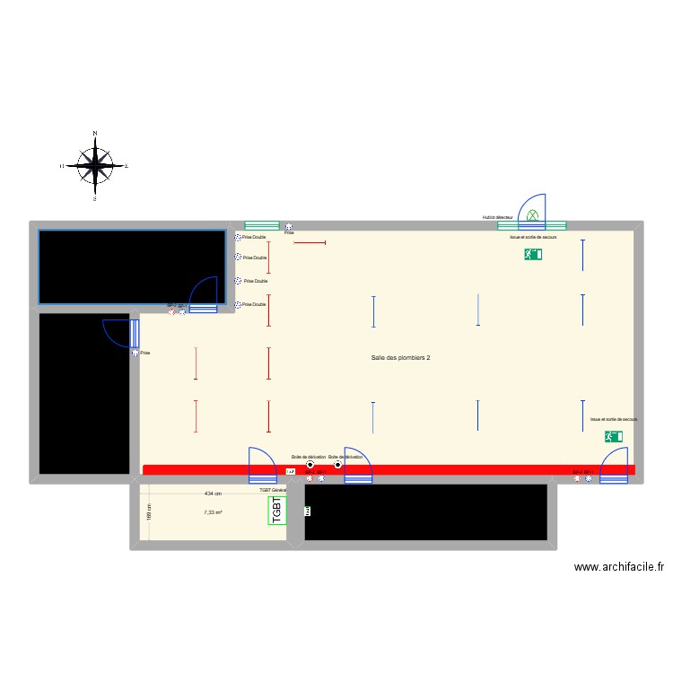 AME Bryan . Plan de 5 pièces et 141 m2