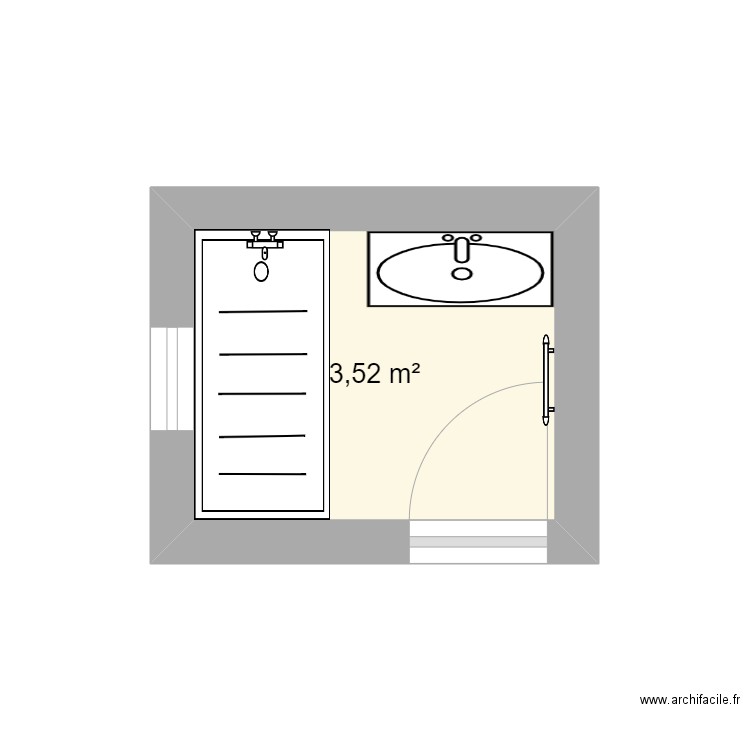 Anthonioz. Plan de 1 pièce et 4 m2