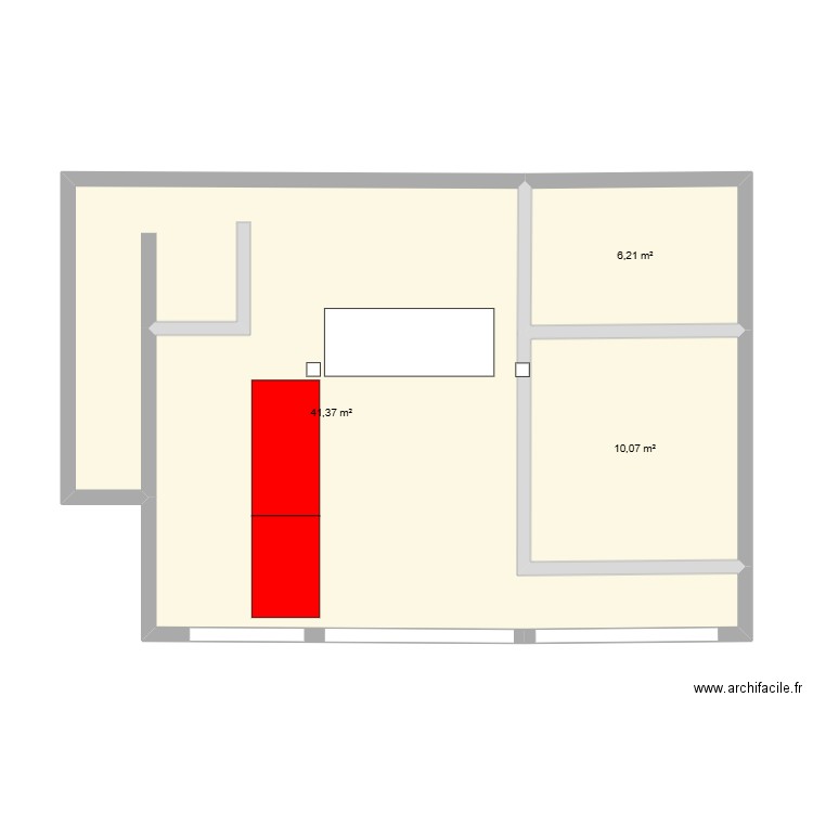 magasin haouzia. Plan de 3 pièces et 58 m2