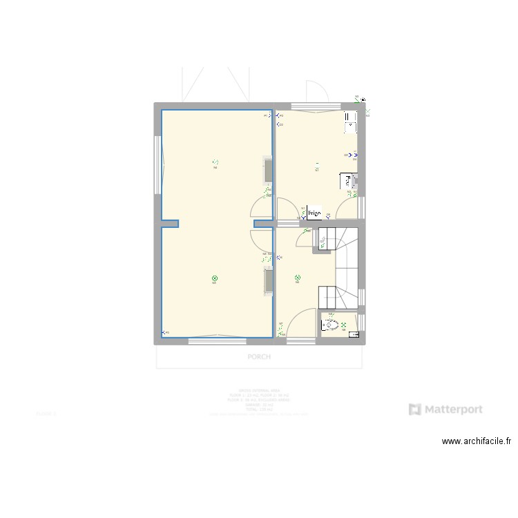 T.Lefebvre Crupet actuel - Plan de positions. Plan de 11 pièces et 222 m2