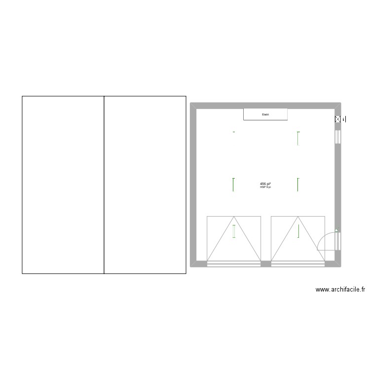 Garage ming. Plan de 1 pièce et 42 m2