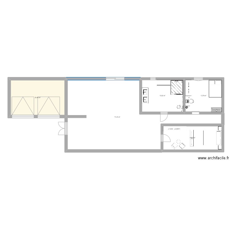 maison modèle. Plan de 5 pièces et 143 m2