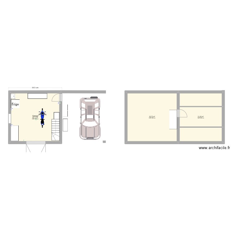 garage et carport 1. Plan de 3 pièces et 72 m2