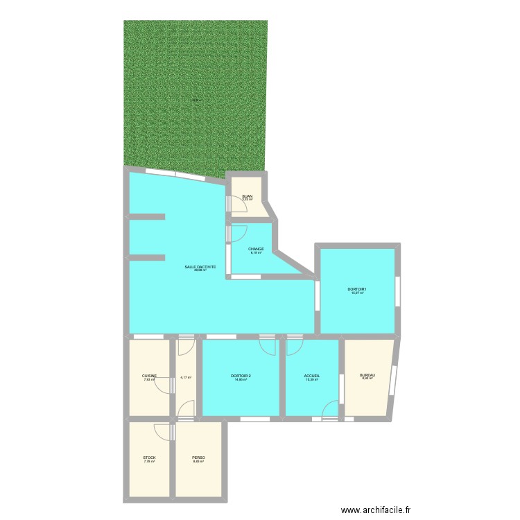 PLAN HOPITAL . Plan de 11 pièces et 137 m2