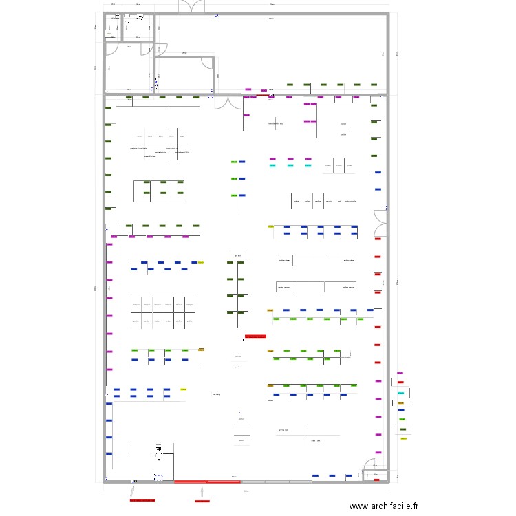 Autun plan / bureau + gondoles + elec . Plan de 6 pièces et 723 m2