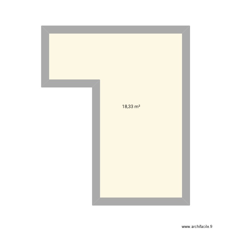 Chambre. Plan de 1 pièce et 18 m2