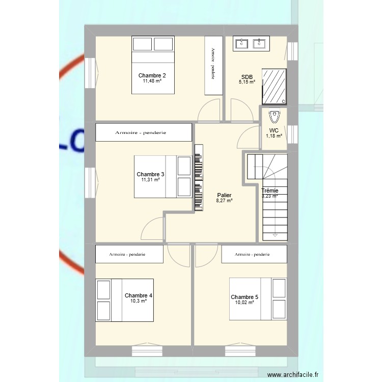 ARRADON. Plan de 14 pièces et 144 m2