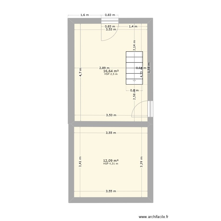 Savoie 81. Plan de 2 pièces et 29 m2