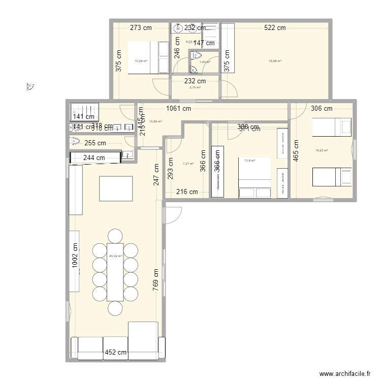 La Couarde V3. Plan de 10 pièces et 134 m2