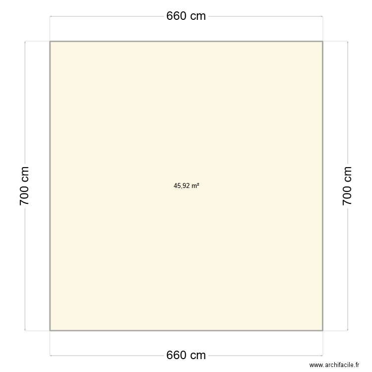 Carport Surface au sol. Plan de 1 pièce et 46 m2