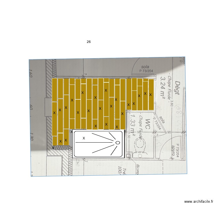 SDB perso v3. Plan de 0 pièce et 0 m2