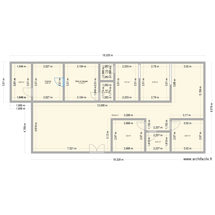 MALIB. Plan de 11 pièces et 132 m2