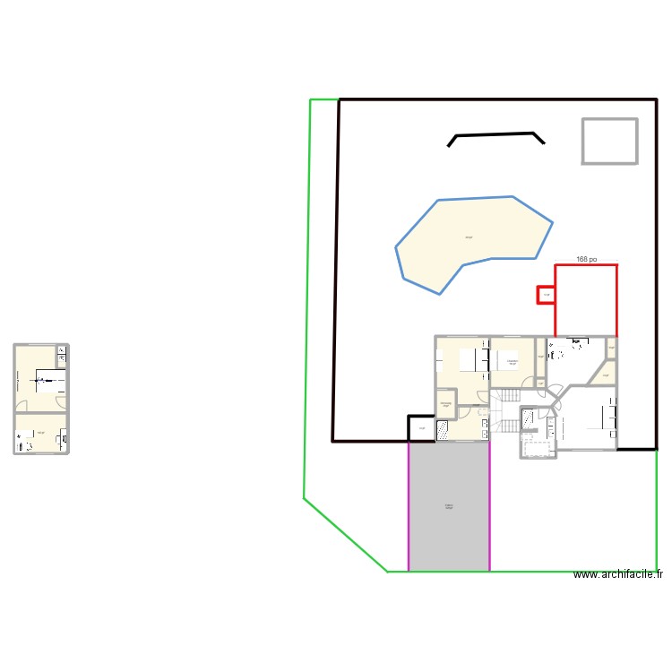 Maison complet . Plan de 14 pièces et 162 m2