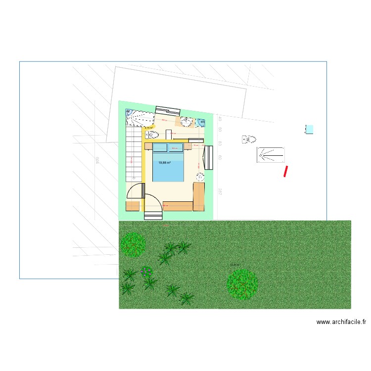 Plan Port-Blanc étage V5 (02.01.25). Plan de 1 pièce et 20 m2