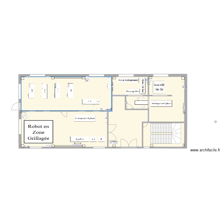 Implantation8. Plan de 7 pièces et 255 m2