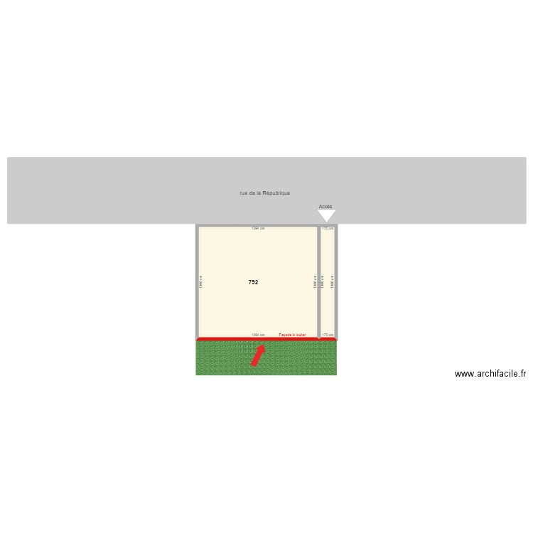 DP2. Plan de 3 pièces et 630 m2