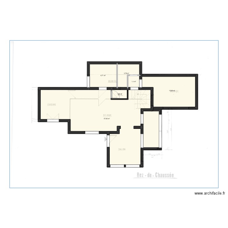 5 ch gayet v3. Plan de 6 pièces et 86 m2