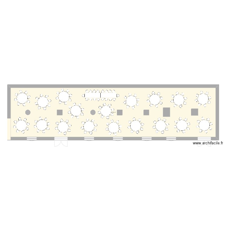 Réfectoire des moines - Abbaye la Ferté. Plan de 1 pièce et 197 m2