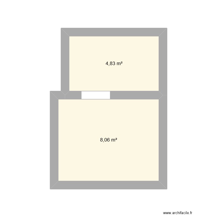 essai. Plan de 2 pièces et 13 m2