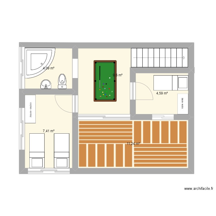 ETAGE 2 PLAN. Plan de 5 pièces et 37 m2