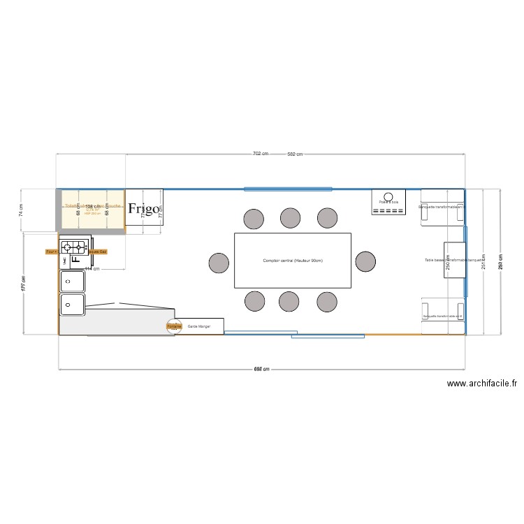 Tiny Cuisine. Plan de 1 pièce et 1 m2