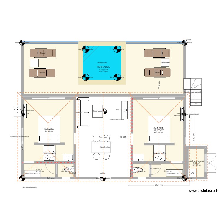 bunga sophie olivier . Plan de 8 pièces et 87 m2