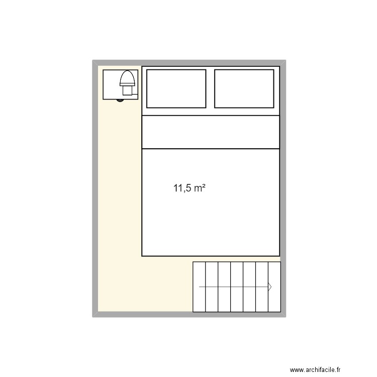 interieur bivouac. Plan de 1 pièce et 12 m2