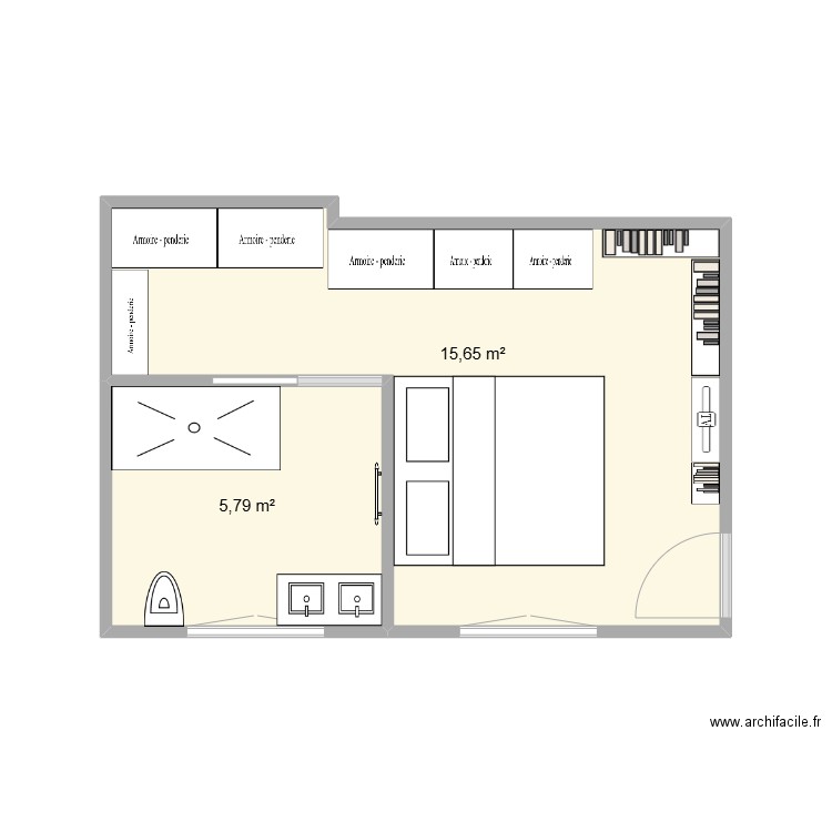 ch2. Plan de 2 pièces et 21 m2