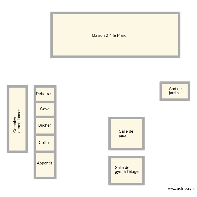 2-4 le palix dependance. Plan de 10 pièces et 155 m2