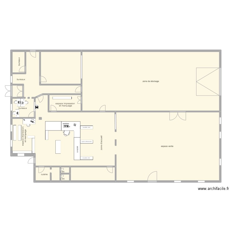 locaux nicodis. Plan de 10 pièces et 189 m2