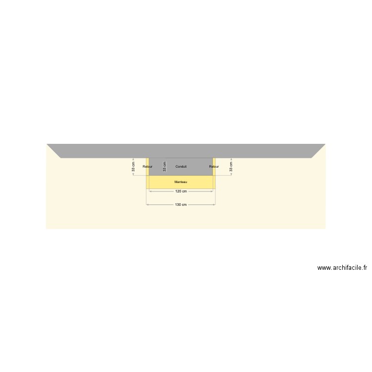 Cheminée option 1. Plan de 1 pièce et 5 m2