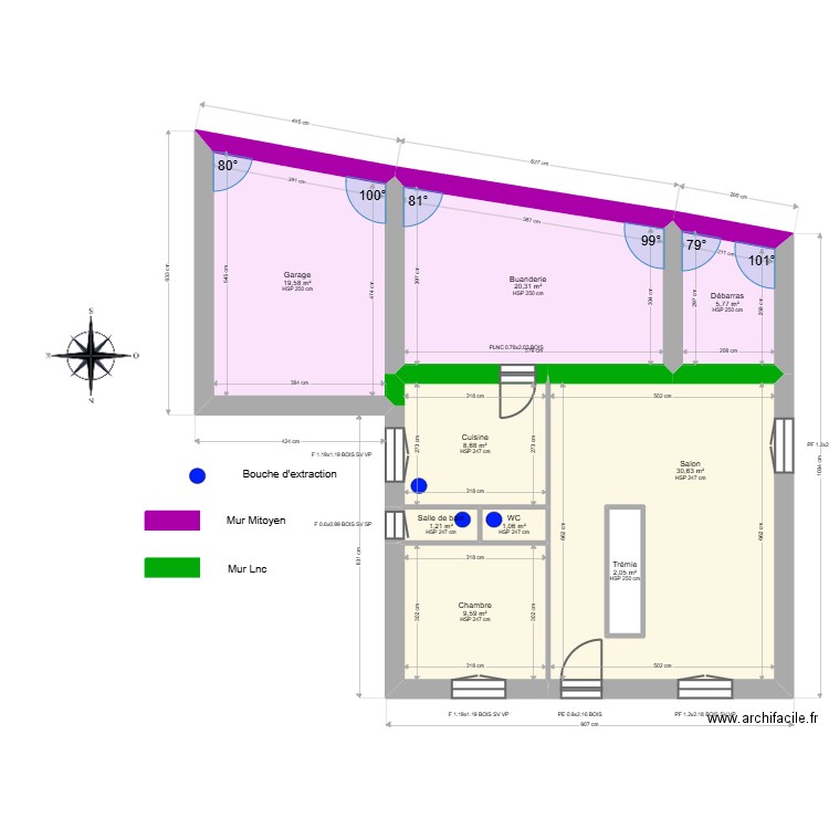 ML24016105. Plan de 18 pièces et 154 m2