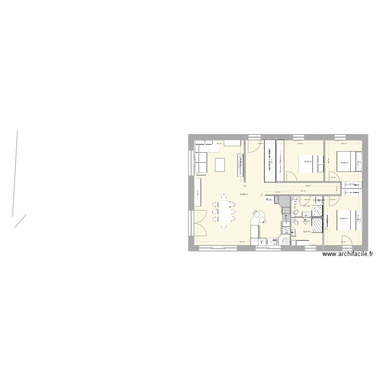 maison05. Plan de 9 pièces et 146 m2