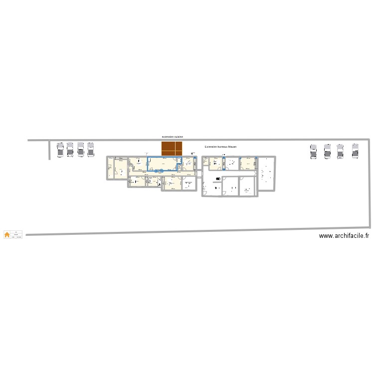 mazan déplacement acceuil. Plan de 38 pièces et 379 m2