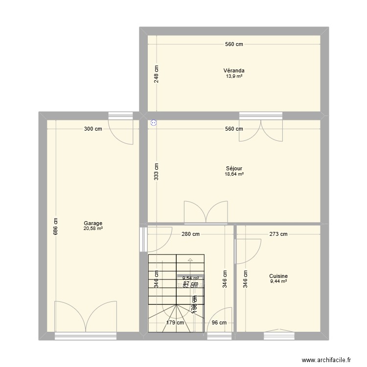 Home sweet home. Plan de 5 pièces et 72 m2