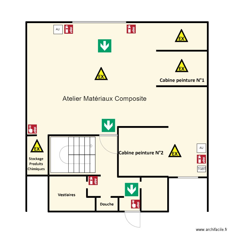 Zone ATEX - INM St CYPRIEN Menuiserie. Plan de 1 pièce et 63 m2