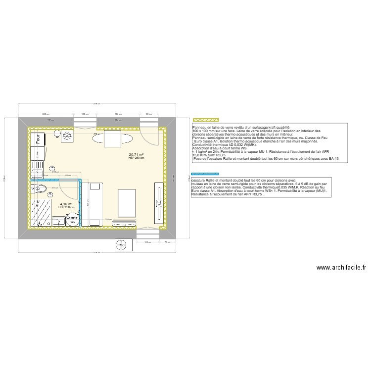 ANGOULEM. Plan de 2 pièces et 31 m2