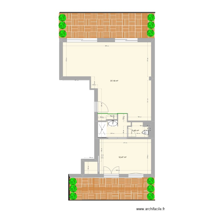 12 VIOLET coulissants 2. Plan de 3 pièces et 51 m2