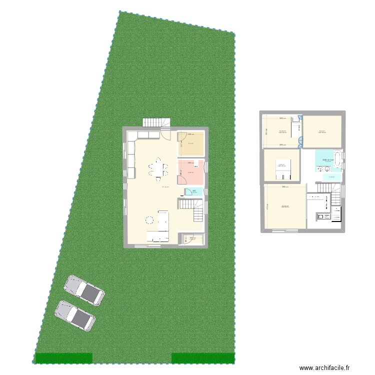 RDC maison . Plan de 11 pièces et 142 m2