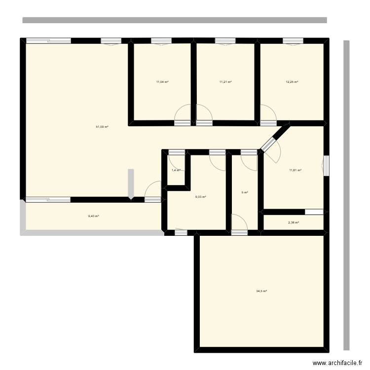 Sauvetiere. Plan de 11 pièces et 159 m2