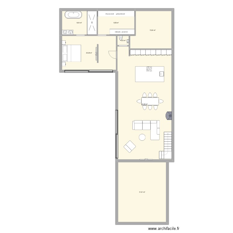 maison 1. Plan de 7 pièces et 152 m2